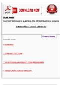 TCAR POST &vert; TCAR POST TEST EXAM 50 QUESTIONS AND CORRECT &lbrace;VERIFIED&rcub; ANSWERS NEWEST UPDATE&vert;ALREADY GRADED A&plus;&period;