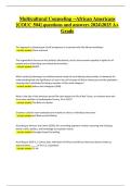 Multicultural Counseling &ndash; African Americans &lbrack;COUC 504&rsqb; Questions & Answers &lpar;2024&sol;2025 A&plus; Grade&rpar;