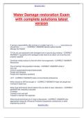 Water Damage restoration Exam with complete solutions latest version