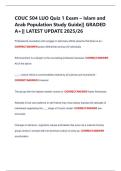 COUC 504 LUO Quiz 1 Exam &ndash; Islam and  Arab Population Study Guide&vert;&vert; GRADED  A&plus;&vert;&vert; LATEST UPDATE 2025&sol;26 