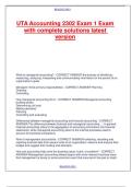 UTA Accounting 2302 Exam 1 Exam with complete solutions latest version&period;