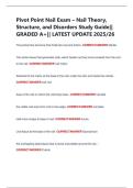 Pivot Point Nail Exam &ndash; Nail Theory&comma;  Structure&comma; and Disorders Study Guide&vert;&vert;  GRADED A&plus;&vert;&vert; LATEST UPDATE 2025&sol;26 