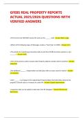 GFEBS REAL PROPERTY REPORTS ACTUAL 2025&sol;2026 QUESTIONS WITH VERIFIED ANSWERS &vert;&vert; 100&percnt; PASS