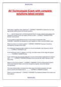 AV Technologist Exam with complete solutions latest version&period;