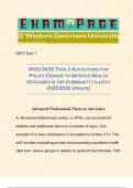 WGU D025 TASK 2 ADVOCATING FOR POLICY CHANGE TO IMPROVE HEALTH OUTCOMES IN THE COMMUNITY &vert; LATEST 2025&sol;2026 UPDATE&rpar; 