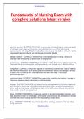 Fundamental of Nursing Exam with complete solutions latest version&period;