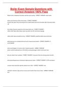Boiler Exam Sample Questions with Correct Answers 100&percnt; Pass