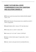 BARNEY FLETCHER REAL ESTATE COMPREHENSIVE EXAM 2026 QUESTIONS AND SOLUTIONS GRADED A&plus;