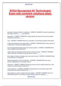 AVIXA Recognized AV Technologist Exam with complete solutions latest version&period;