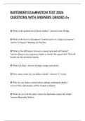 BARTENDER EXAMINATION TEST 2026 QUESTIONS WITH ANSWERS GRADED A&plus;