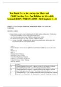 Test Bank Davis Advantage for Maternal Child Nursing Care 3rd Edition by Meredith Scannell - ISBN&colon; 9781719640985 &vert; All Chapters 1 - 33