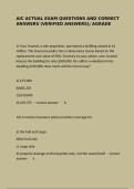 AIC actual exam questions and correct answers &lpar;verified answers&rpar;&semi; agrade