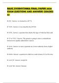 BASIC DYSRHYTHMIA FINAL PAPER 2026 EXAM QUESTIONS AND ANSWERS GRADED A&plus;