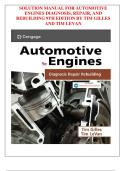 SOLUTION MANUAL FOR AUTOMOTIVE  ENGINES DIAGNOSIS&comma; REPAIR&comma; AND  REBUILDING 9TH EDITION BY TIM GILLES  AND TIM LEVAN 