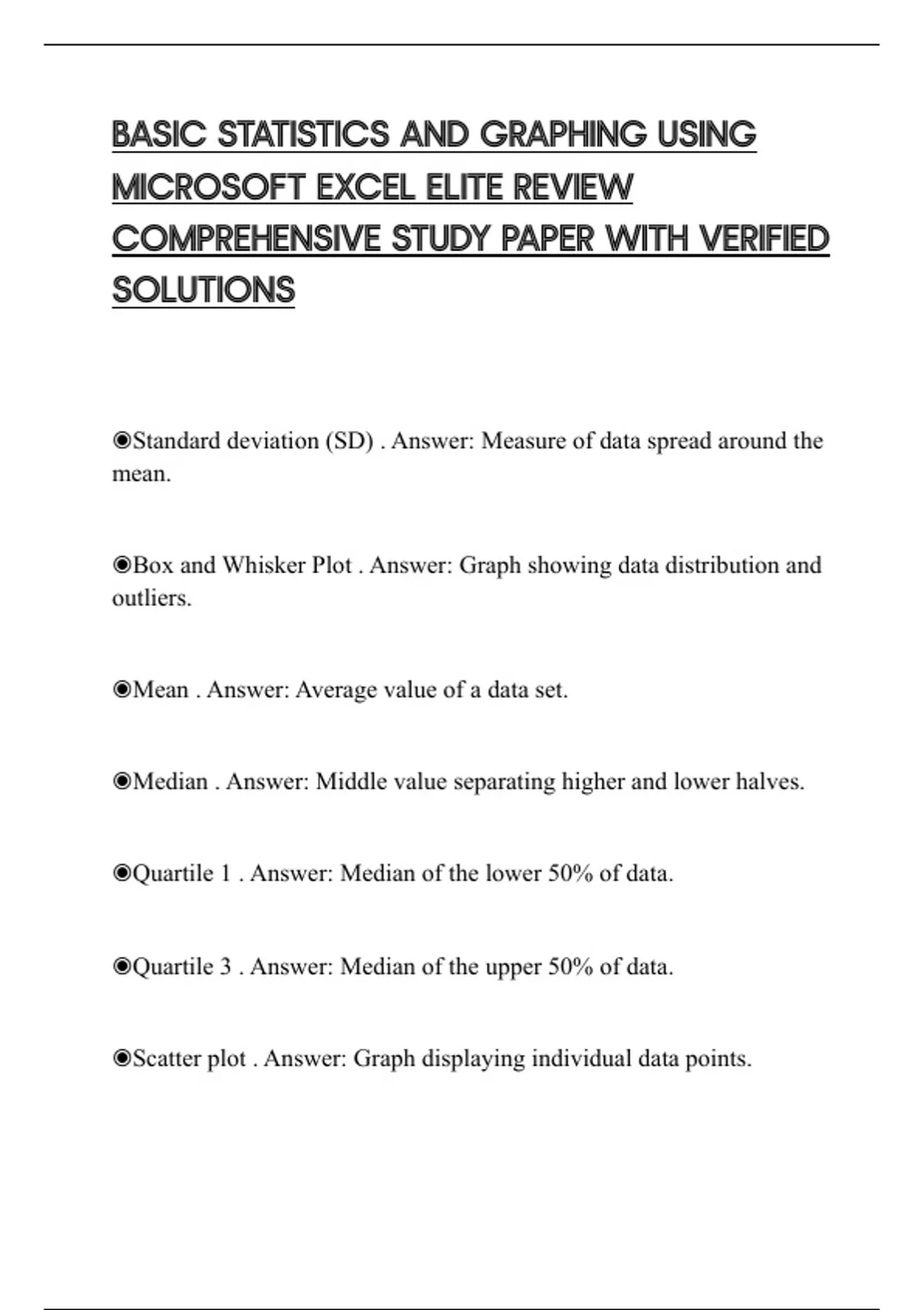 BASIC STATISTICS AND GRAPHING USING MICROSOFT EXCEL ELITE REVIEW ...