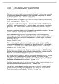 HSC-110 FINAL REVIEW QUESTIONS