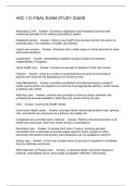 HSC 110 FINAL EXAM STUDY GUIDE