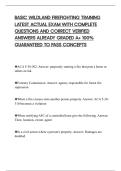 BASIC WILDLAND FIREFIGHTING TRAINING LATEST ACTUAL EXAM WITH COMPLETE QUESTIONS AND CORRECT VERIFIED ANSWERS ALREADY GRADED A&plus; 100&percnt; GUARANTEED TO PASS CONCEPTS