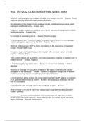 HSC 110 QUIZ QUESTIONS FINAL QUESTIONS