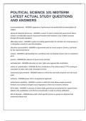 POLITICAL SCIENCE 101 MIDTERM LATEST ACTUAL STUDY QUESTIONS AND ANSWERS