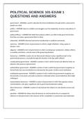 POLITICAL SCIENCE 101-EXAM 1 QUESTIONS AND ANSWERS