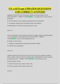 CE-AAP Exam UPDATED QUESTIONS  AND CORRECT ANSWERS