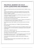 POLITICAL SCIENCE 101 CH&period;10 STUDY QUESTIONS AND ANSWERS
