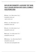 BAYLOR BIOCHEMISTRY LAHOUSSE TEST BANK FULLY SOLVED EDITION WITH 100&percnt; CORRECT SOLUTIONS 2026