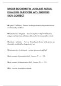 BAYLOR BIOCHEMISTRY LAHOUSSE ACTUAL EXAM 2026 QUESTIONS WITH ANSWERS 100&percnt; CORRECT