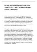 BAYLOR BIOCHEMISTRY LAHOUSSE EXAM SCRIPT 2026 COMPLETE QUESTIONS AND CORRECT ANSWERS