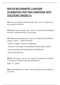 BAYLOR BIOCHEMISTRY LAHOUSSE EXAMINATION TEST 2026 QUESTIONS WITH SOLUTIONS GRADED A&plus;