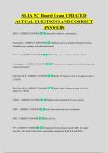 SLPA NC Board Exam UPDATED  ACTUAL QUESTIONS AND CORRECT  ANSWERS