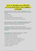 SLPA NC BOARD Exam UPDATED  ACTUAL QUESTIONS AND CORRECT  ANSWERS