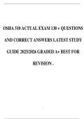 OSHA 510 ACTUAL EXAM 130 &plus; QUESTIONS AND CORRECT ANSWERS LATEST STUDY GUIDE 2025&sol;2026 GRADED A&plus; BEST FOR REVISION &period;