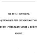 SPH 200 UNIT 8 EXAM BANK QUESTIONS AND WELL EXPLAINED SOLUTIONS LATEST UPDATE 2025&sol;2026 GRADED A&plus; BEST FOR REVISION &period;