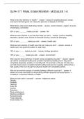 GLPH 171 FINAL EXAM REVIEW - MODULES 1-6