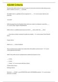ASAM Criteria exam questions and 100&percnt; correct  answers 2025
