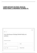 CAMP BUTLER OIC&sol;RSO 2025&sol;26 QUESTIONS & ANSWERS SCORED A&plus;