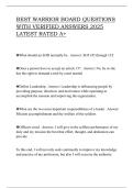 BEST WARRIOR BOARD QUESTIONS WITH VERIFIED ANSWERS 2025 LATEST RATED A&plus;