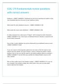 COG 170 Fundamentals review questions with correct answers