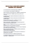 MP100 CYCLE 3 EXAM WITH CORRECT ANSWERS 100% VERIFIED!!