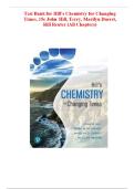 Test Bank - Hill's Chemistry for Changing Times 15th Edition &lpar; John Hill&comma;2020&rpar; All Chapters 1-21&vert; Newest Edition