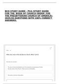 BCO STUDY GUIDE - PCA &lpar;STUDY GUIDE FOR THE 'BOOK OF CHURCH ORDER' FOR THE PRESBYTERIAN CHURCH OF AMERICA&rpar; 2025&sol;26 QUESTIONS WITH 100&percnt; CORRECT ANSWERS&period;