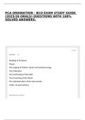 PCA ORDINATION - BCO EXAM STUDY GUIDE &lpar;2025&sol;26 ORALS&rpar; QUESTIONS WITH 100&percnt; SOLVED ANSWERS&period;