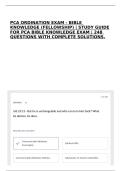 PCA ORDINATION EXAM - BIBLE KNOWLEDGE &lpar;FELLOWSHIP&rpar; &vert; STUDY GUIDE FOR PCA BIBLE KNOWLEDGE EXAM &vert; 248 QUESTIONS WITH COMPLETE SOLUTIONS&period;