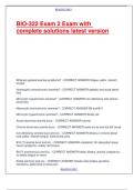 BIO-322 Exam 2 Exam with complete solutions latest version&period;