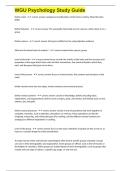 WGU Psychology Study Guide exam questions and 100&percnt; correct answers 2025