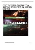 TEST BANK FOR INQUIRY INTO PHYSICS 8TH EDITION BY OSTDIEK 2025 PDF