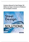 Solutions Manual for Steel Design 7th Edition by Segui &vert; Answers to Problems &vert; All 10 Chapters Covered