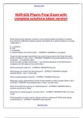 NUR-635 Pharm Final Exam with complete solutions latest version&period;